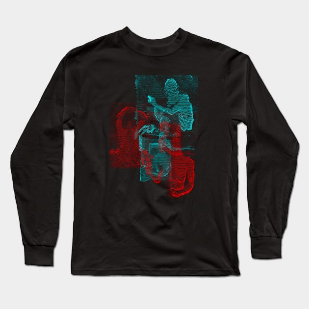 Digital Glitch Art Cursed Internet Image Design #4 Long Sleeve T-Shirt by MrBenny